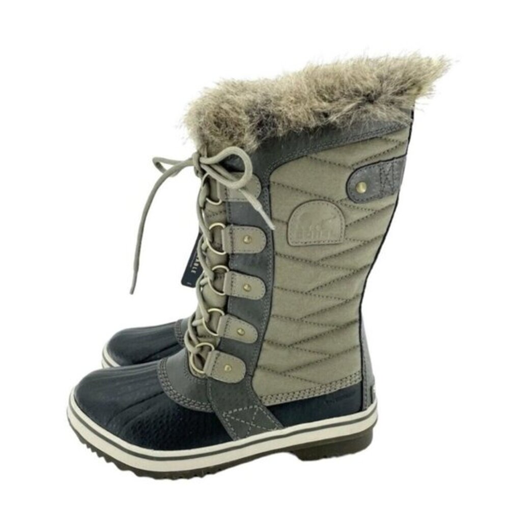 Sorel Tofino II Faux Fur Sage Trim Waterproof Winter Boot Mid SZ 6.5 New